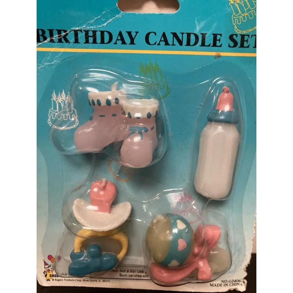 Baby Birthday Baby Shower Candles Booties Pacifier Bottle Rattle Regent Products